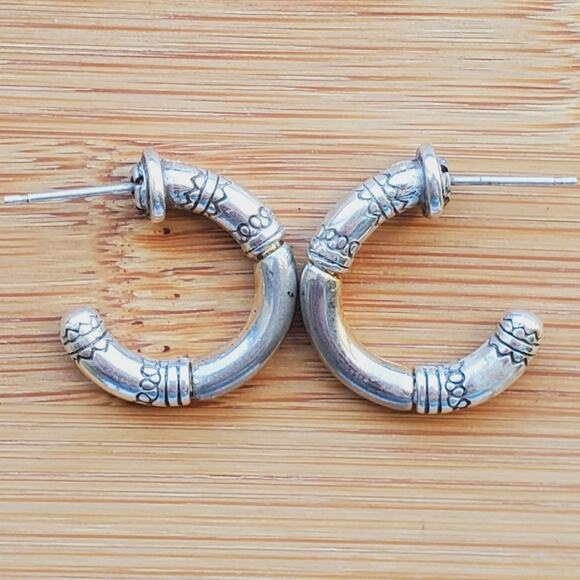 Brighton Half Hoop Silver Plated Earrings - Picture 1 of 10